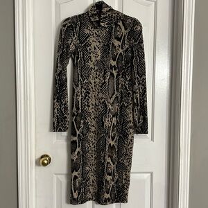 Zara exotic print long sleeve dress